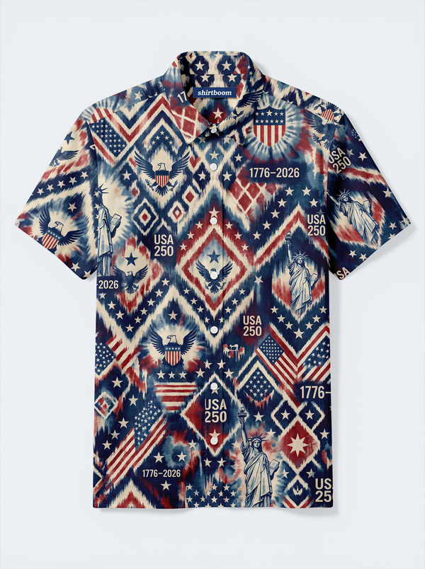Cygnus Chevron Republic Classic America 250 Hawaiian Shirt for Men