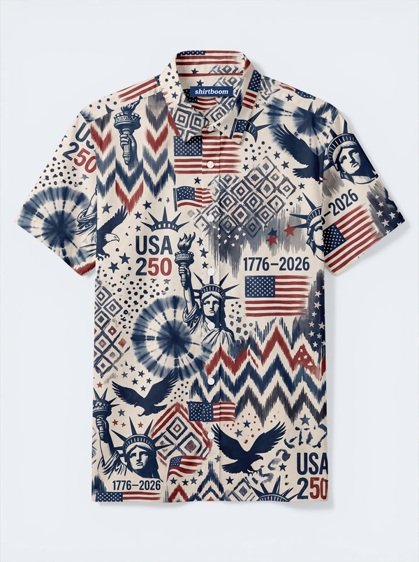Aethon Flag Chevron Classic America 250 Hawaiian Shirt for Men