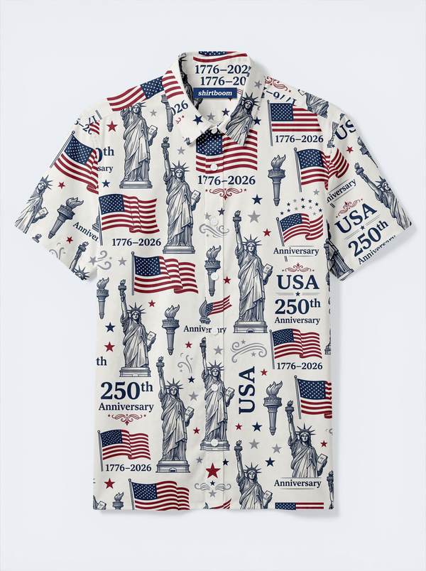 Aventine Statue Chronicle Classic America 250 Hawaiian Shirt for Men