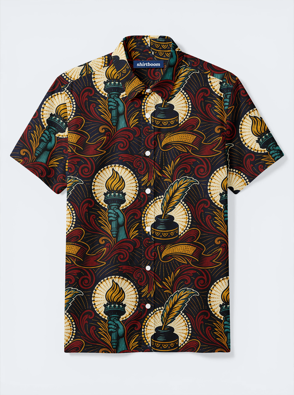 Quill Torch Banner Classic America 250 Hawaiian Shirt for Men