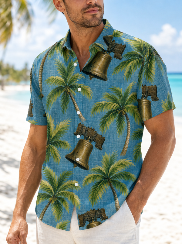 Bell Palm Harbor Patriotic Hawaiian Shirt for Men