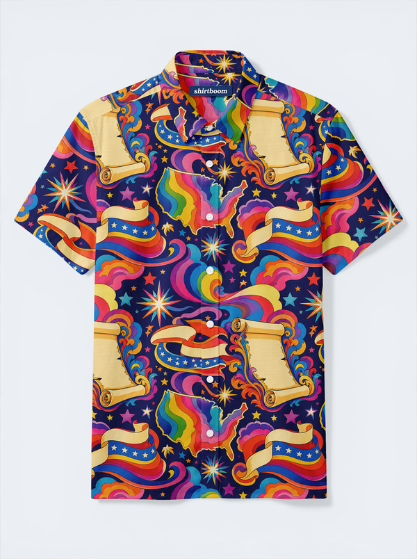 Declaration Ribbon Scroll Classic America 250 Hawaiian Shirt for Men
