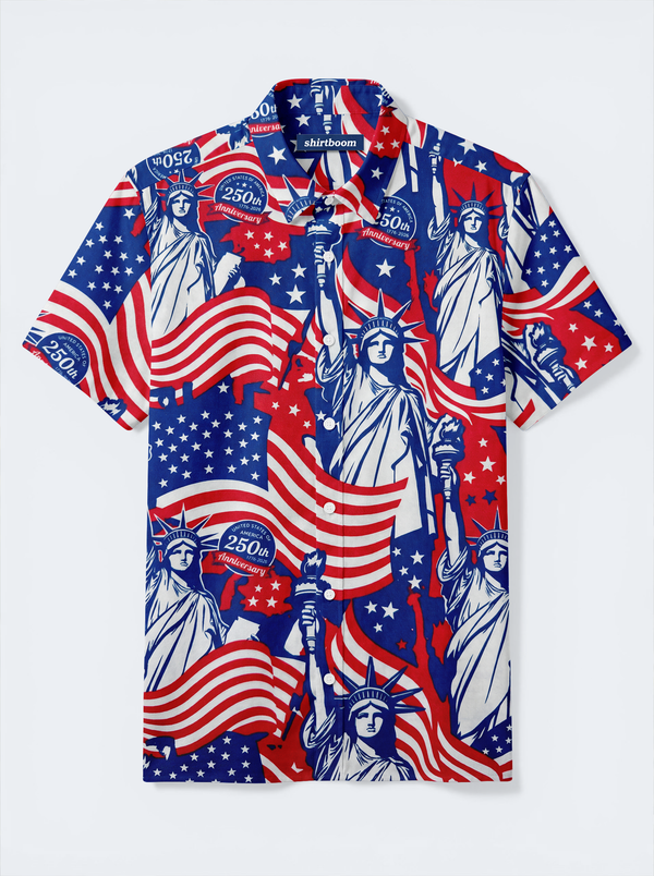 Cosmos Torch Banner Classic America 250 Hawaiian Shirt for Men