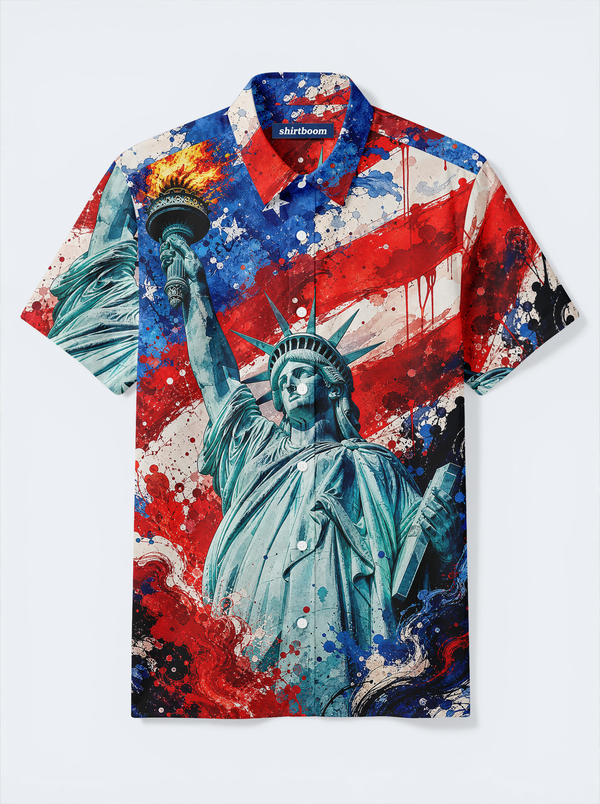 Harbor Statue Banner Classic America 250 Hawaiian Shirt for Men