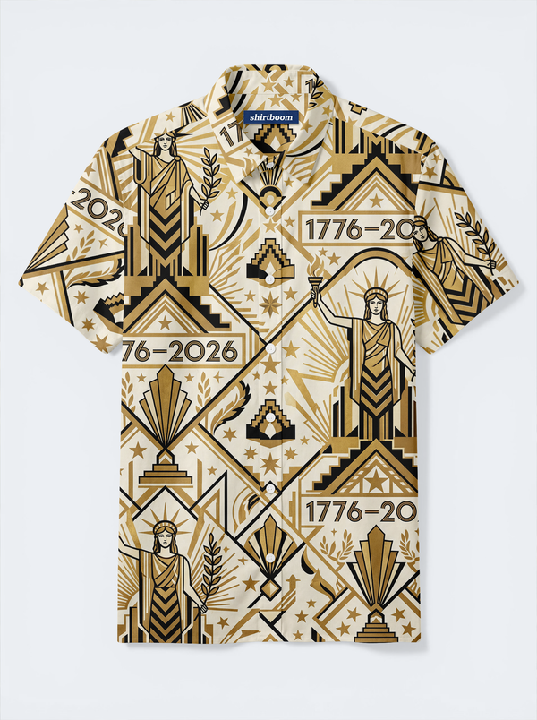 Helios Statue Deco Classic America 250 Hawaiian Shirt for Men