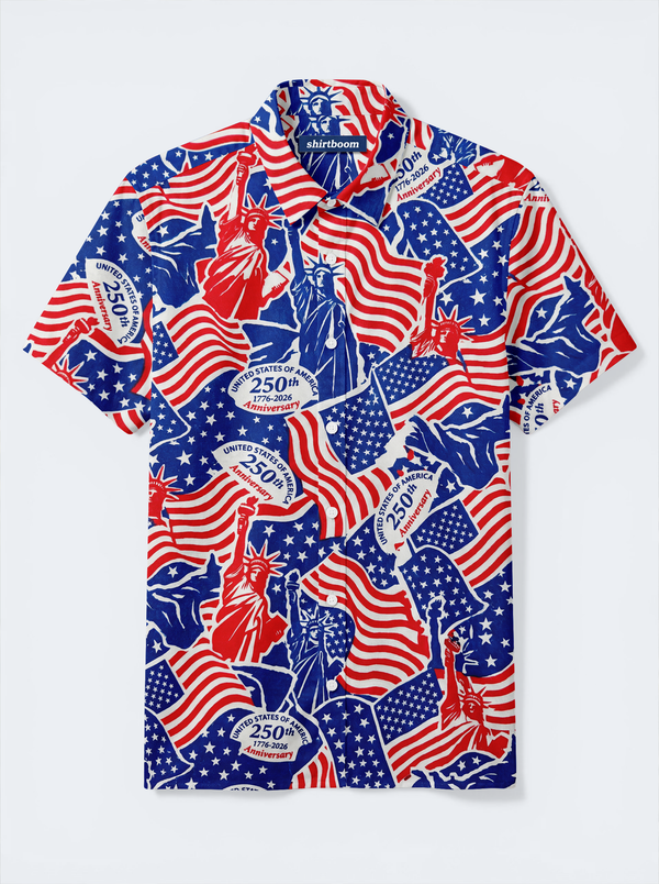 Helios Banner Torch Classic America 250 Hawaiian Shirt for Men