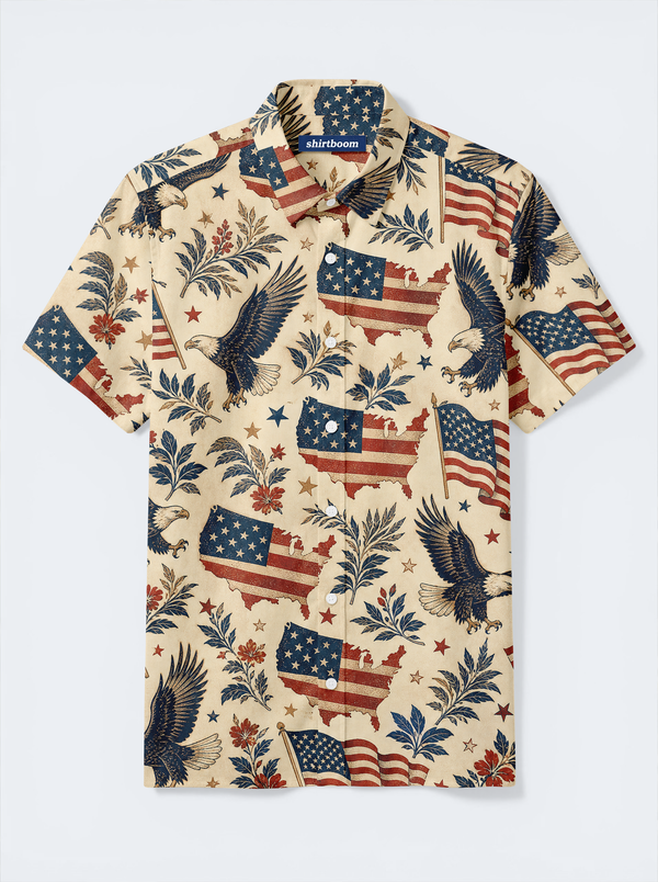 Prairie Eagle Map Classic America 250 Hawaiian Shirt for Men