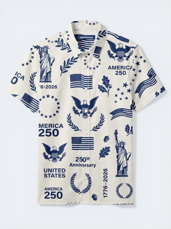 Aventine Torch Laurels Classic America 250 Hawaiian Shirt for Men
