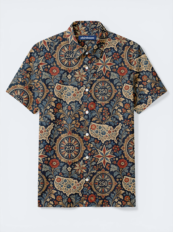 Union Map Burst Classic America 250 Hawaiian Shirt for Men