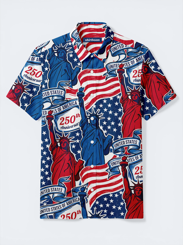 Pleiades Banner Crown Classic America 250 Hawaiian Shirt for Men