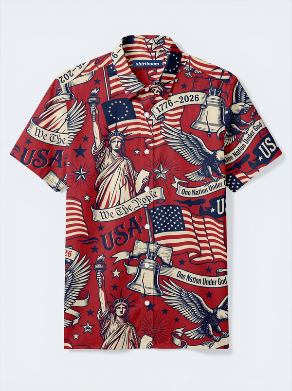 Rubicon Statue Banner Classic America 250 Hawaiian Shirt for Men