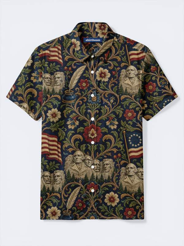 Rushmore Quill Banner Classic America 250 Hawaiian Shirt for Men
