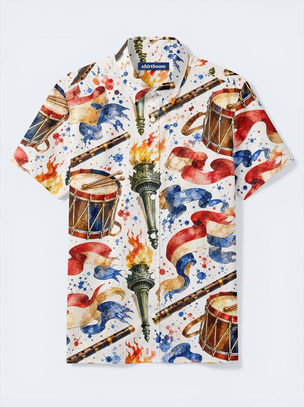 Torch Drum March Classic America 250 Hawaiian Shirt for Men