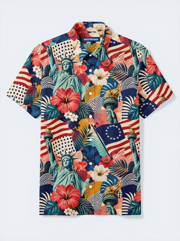 Torch Flag Bloom Classic America 250 Hawaiian Shirt for Men