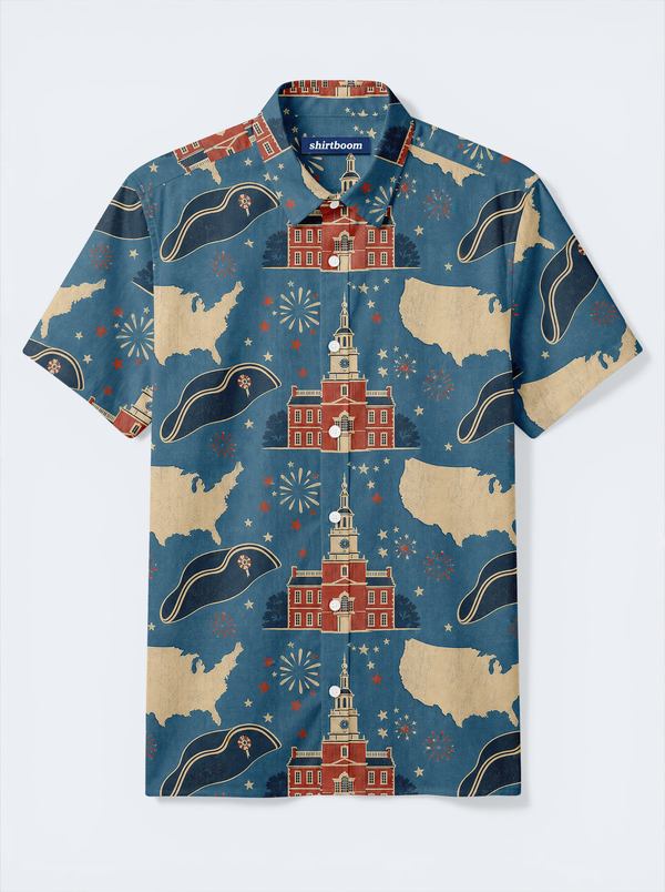 Independence Tricorn Map Classic America 250 Hawaiian Shirt for Men