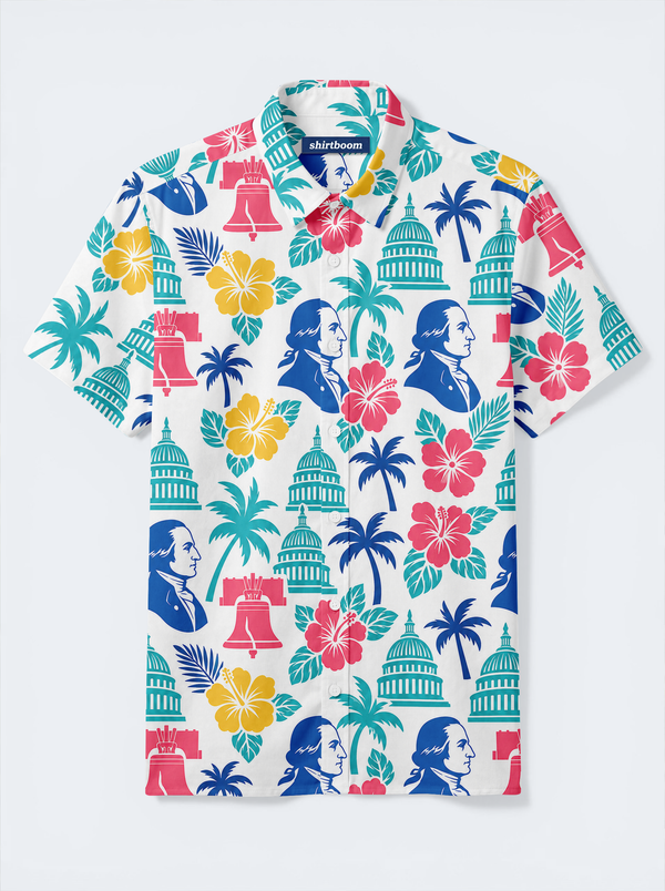 Capitol Bell Portrait Classic America 250 Hawaiian Shirt for Men