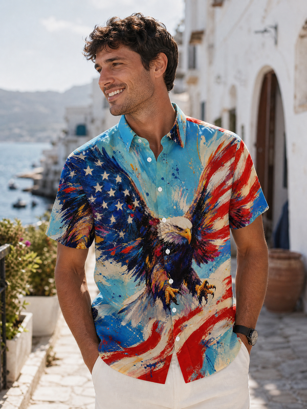 Sky Eagle Banner Classic America 250 Hawaiian Shirt for Men