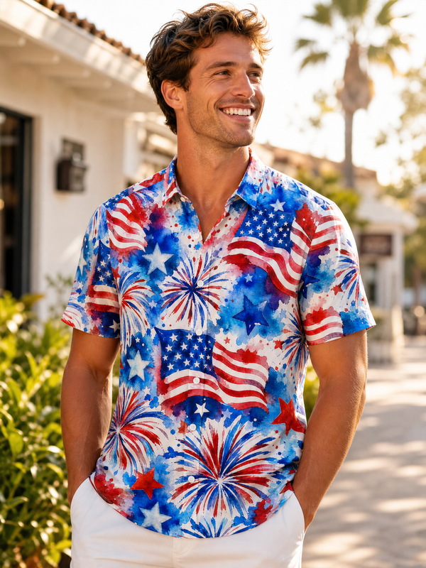 Star Flag Spark Classic America 250 Hawaiian Shirt for Men
